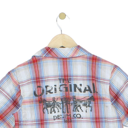 Womens Plaid Shirt Short Sleeve Western