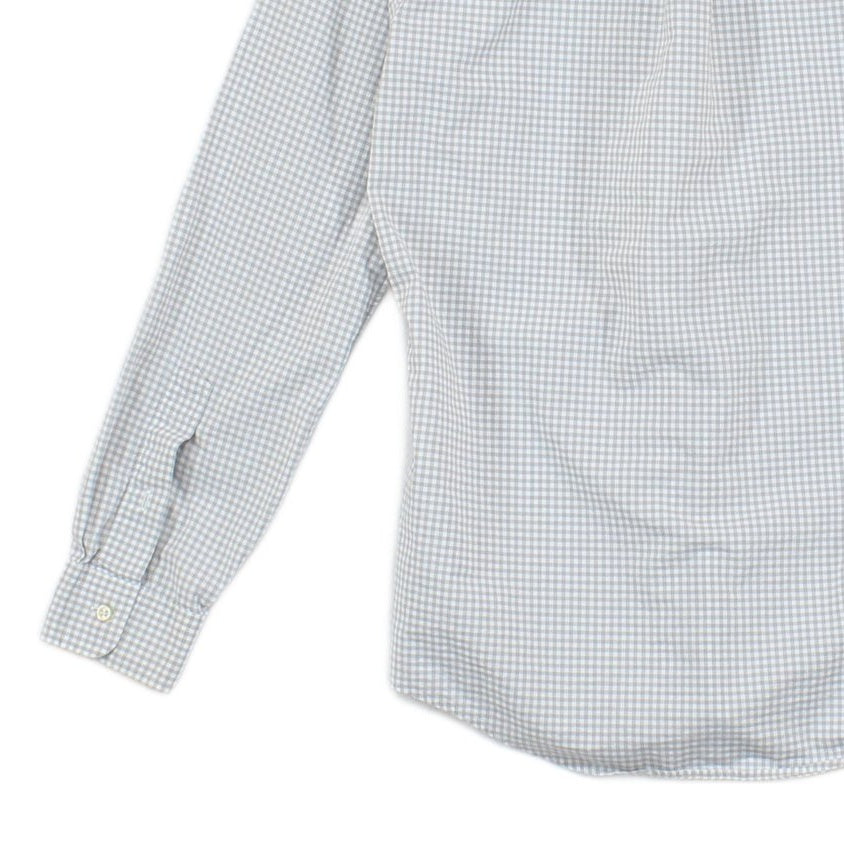 Mens Check Shirt Stretch Slim Fit Button Down