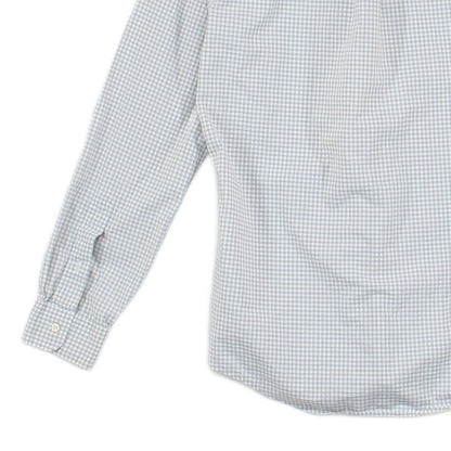 Mens Check Shirt Stretch Slim Fit Button Down