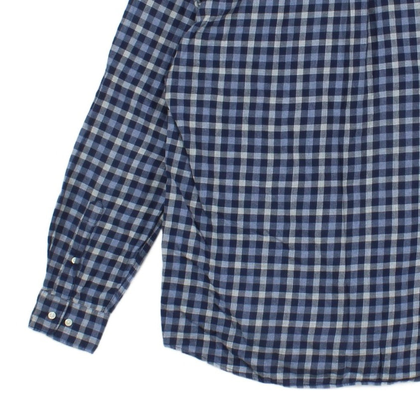 Mens Check Shirt Long Sleeve Tailored Fit
