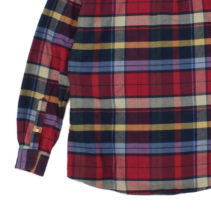 Mens Plaid Shirt Tailored Fit Button Up Long Sleeve