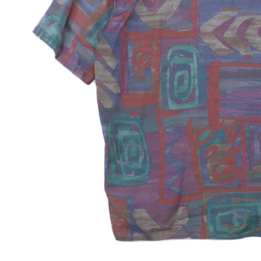 Mens Abstract Shirt Short Sleeve Summer