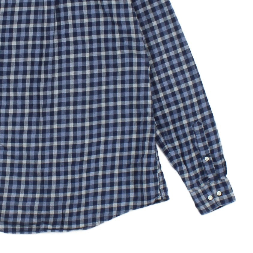 Mens Check Shirt Long Sleeve Tailored Fit