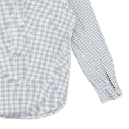 Mens Check Shirt Stretch Slim Fit Button Down