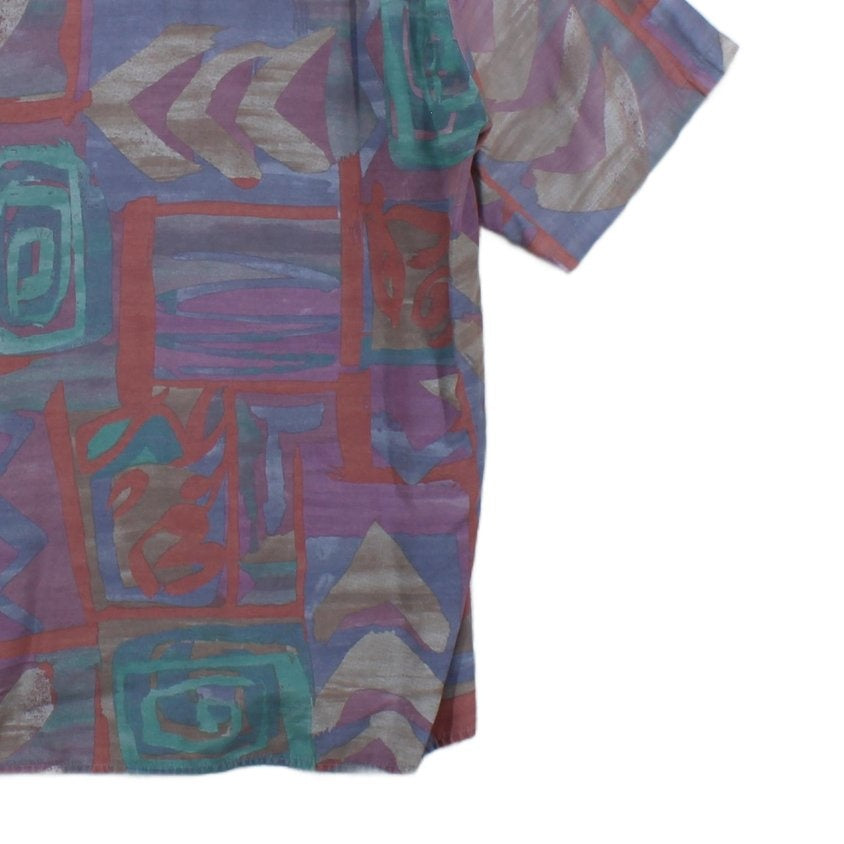 Mens Abstract Shirt Short Sleeve Summer
