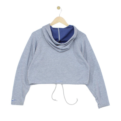 Womens Spell Out Hoodie Cropped Athletic 1/4 Zip