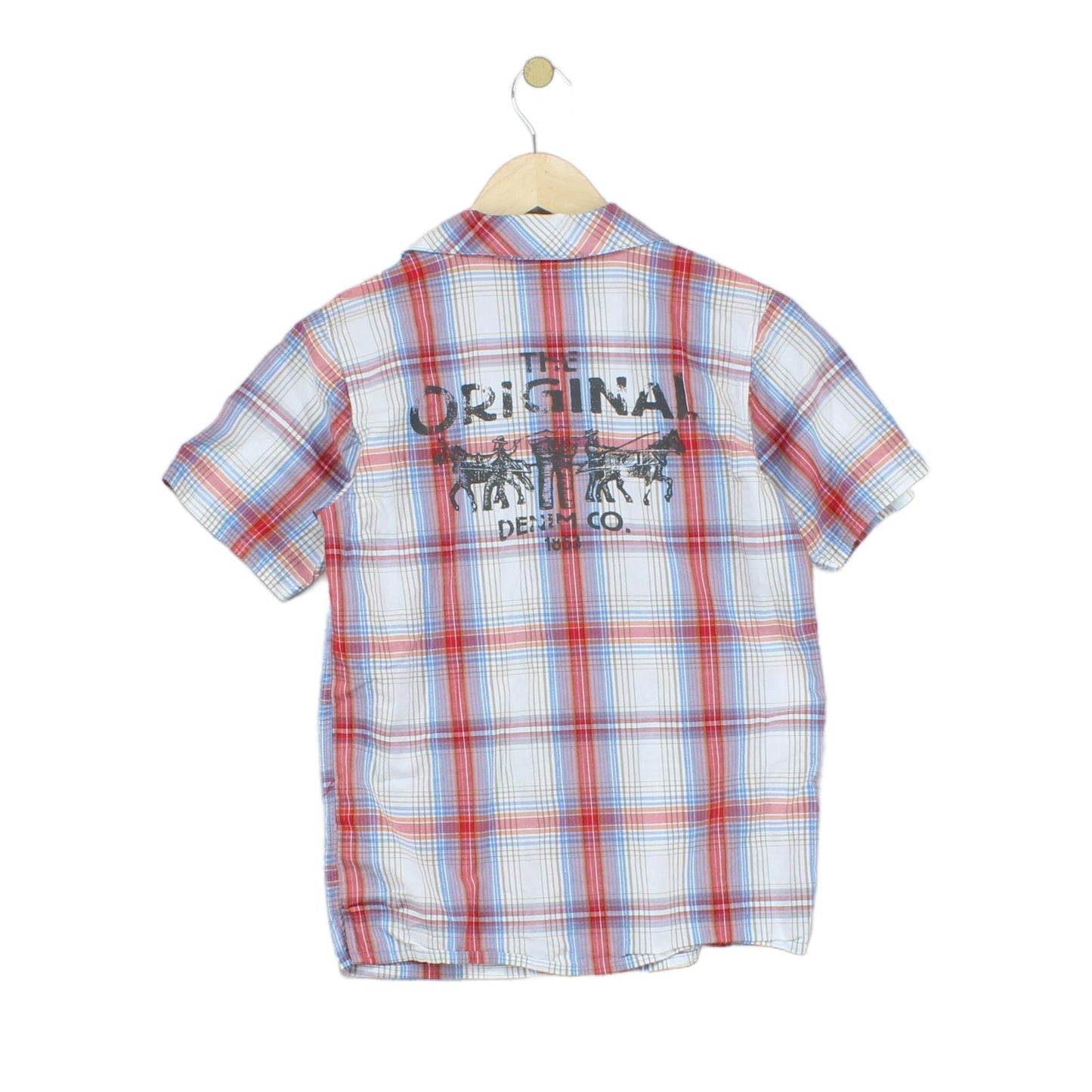 Womens Plaid Shirt Short Sleeve Western