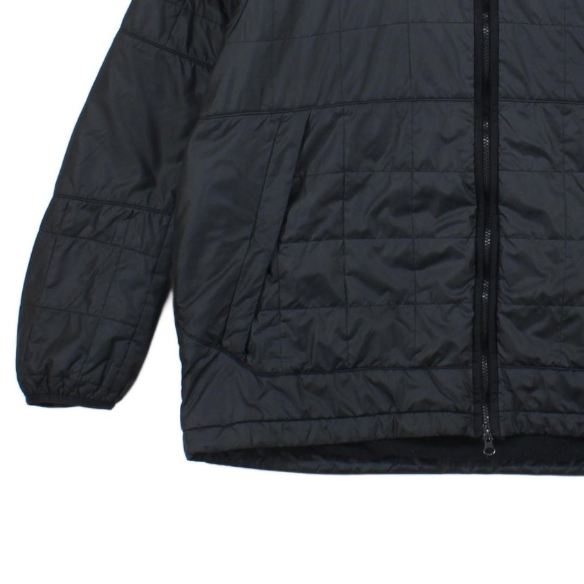 Mens Quilted Jacket Hooded Full Zip Logo Lined