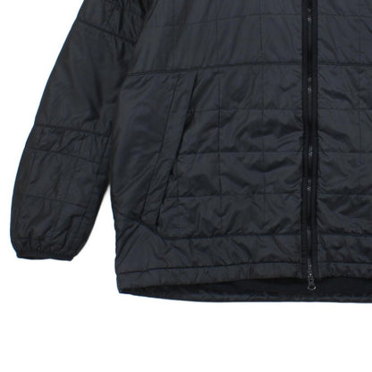 Mens Quilted Jacket Hooded Full Zip Logo Lined