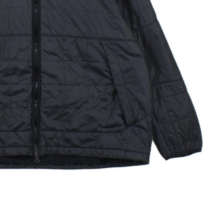 Mens Quilted Jacket Hooded Full Zip Logo Lined