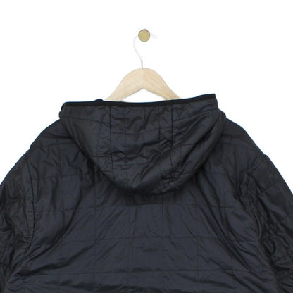 Mens Quilted Jacket Hooded Full Zip Logo Lined