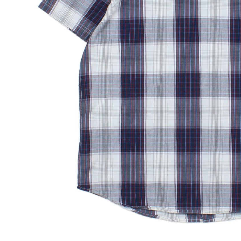 Mens Plaid Shirt Western Snap Short Sleeve