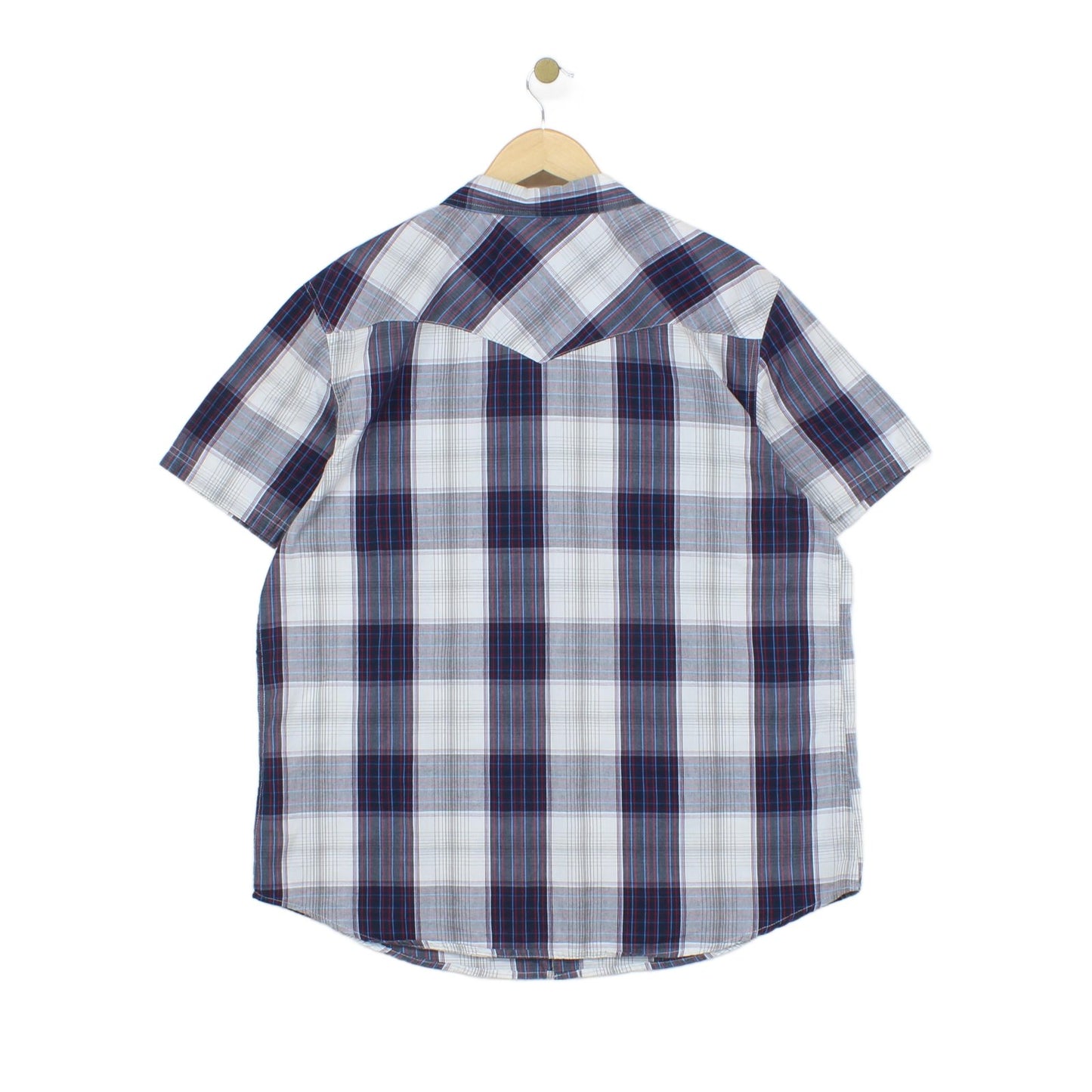 Mens Plaid Shirt Western Snap Short Sleeve