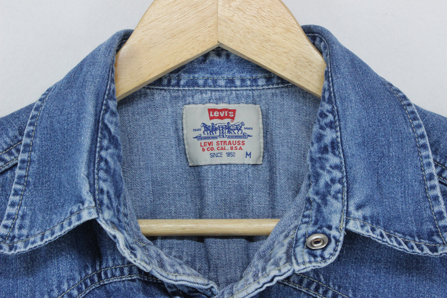 Mens Denim Shirt Long Sleeve Western