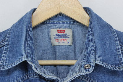 Mens Denim Shirt Long Sleeve Western