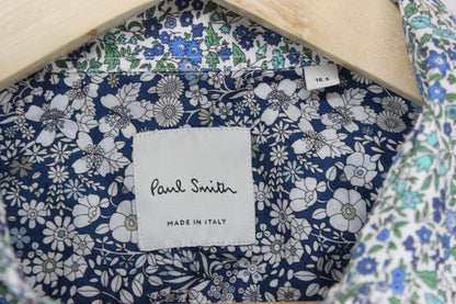 Mens Floral Shirt Made In Italy Cotton Long Sleeve