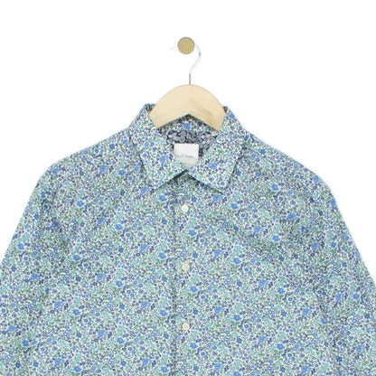 Mens Floral Shirt Made In Italy Cotton Long Sleeve
