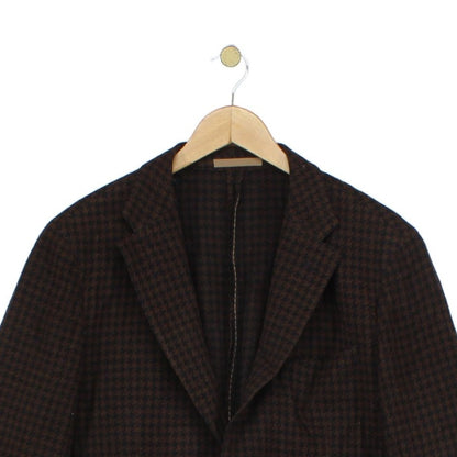Mens Blazer Houndstooth Tailored Wool Silk