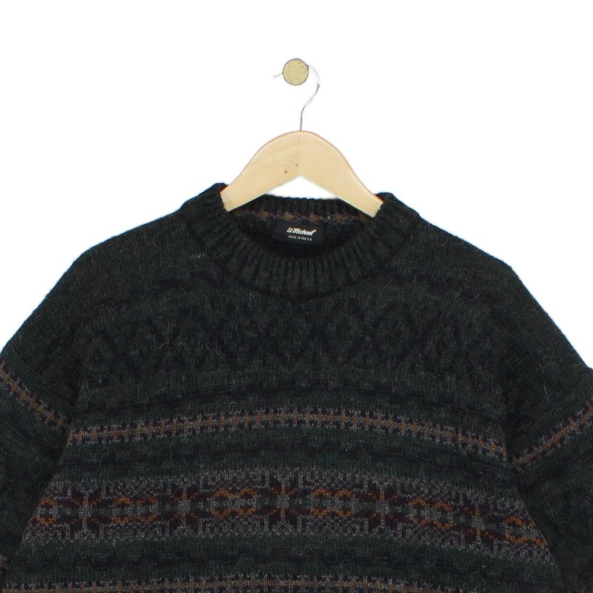 Mens Fair Isle Jumper Uk Made Wool Blend