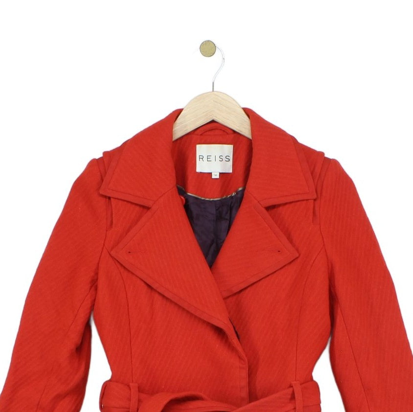 Womens Overcoat Belted Wool Blend