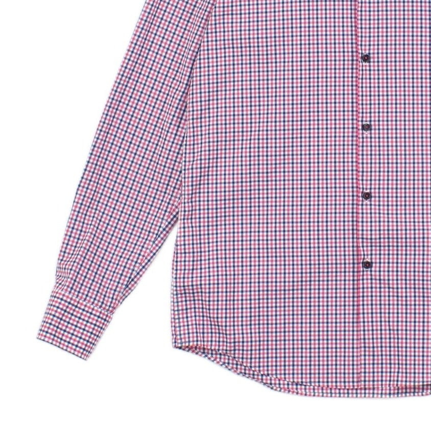 Mens Check Shirt Slim Fit Long Sleeve