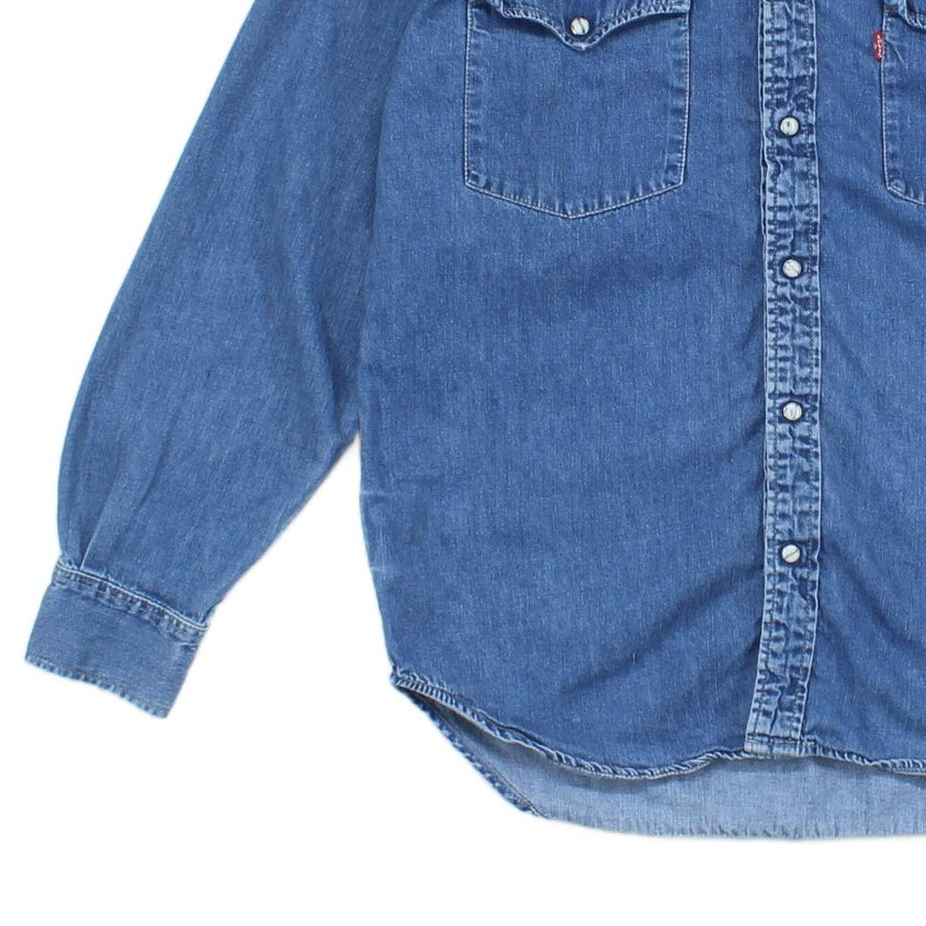Mens Denim Shirt Long Sleeve Western