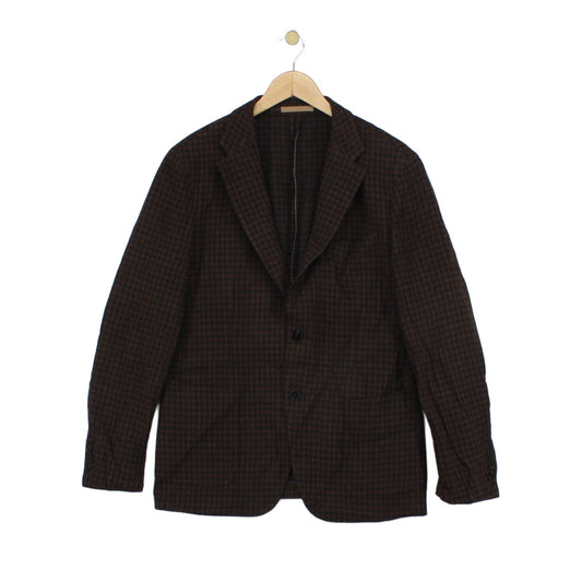 Mens Blazer Houndstooth Tailored Wool Silk