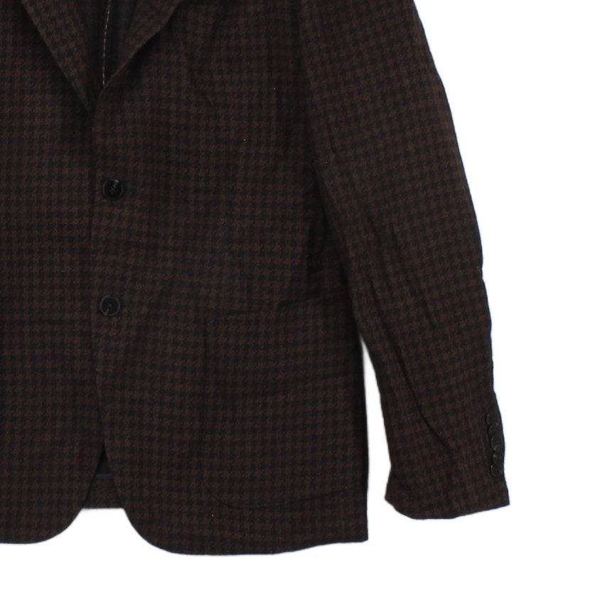 Mens Blazer Houndstooth Tailored Wool Silk