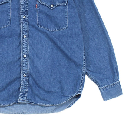 Mens Denim Shirt Long Sleeve Western