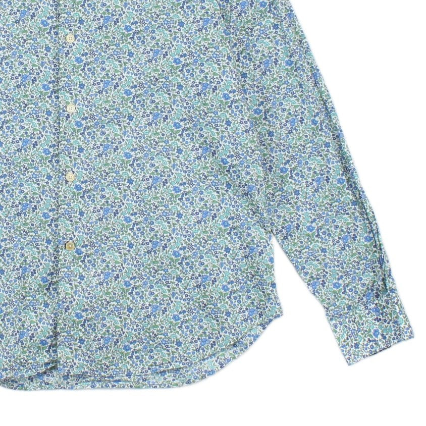 Mens Floral Shirt Made In Italy Cotton Long Sleeve