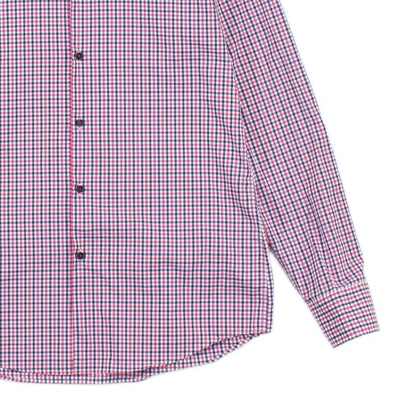 Mens Check Shirt Slim Fit Long Sleeve