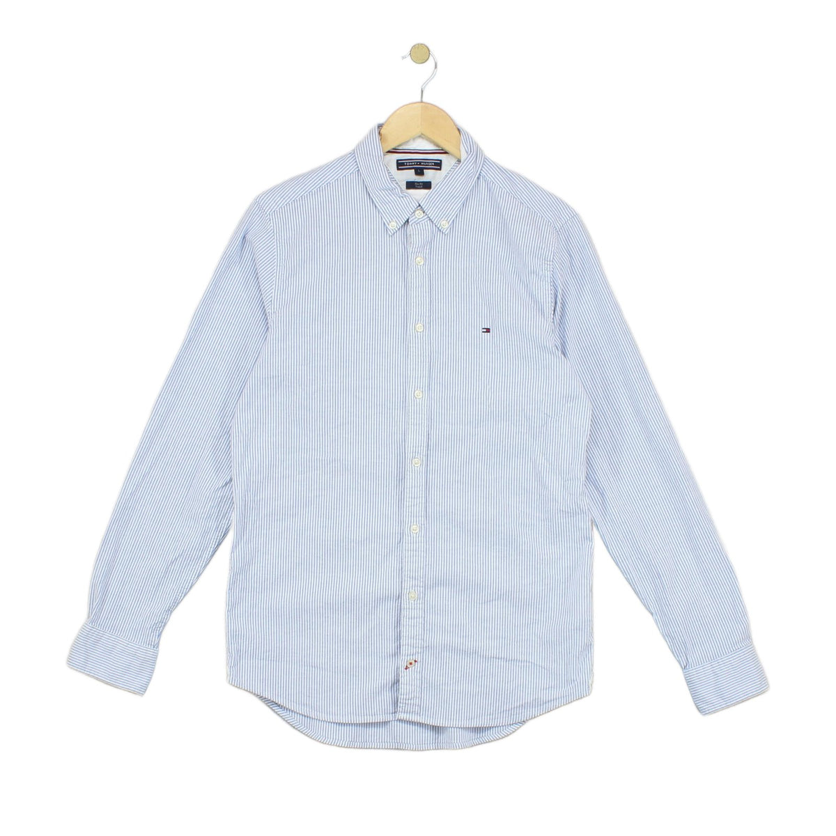 Mens Striped Shirt Slim Fit Stretch