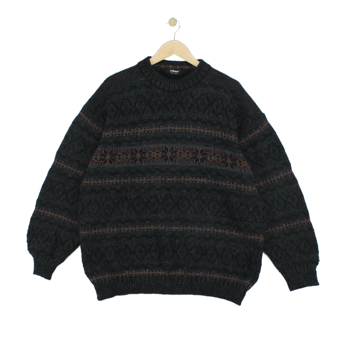 Mens Fair Isle Jumper Uk Made Wool Blend