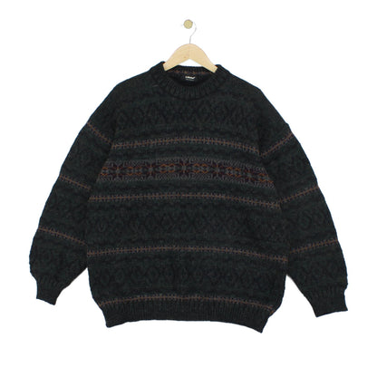 Mens Fair Isle Jumper Uk Made Wool Blend