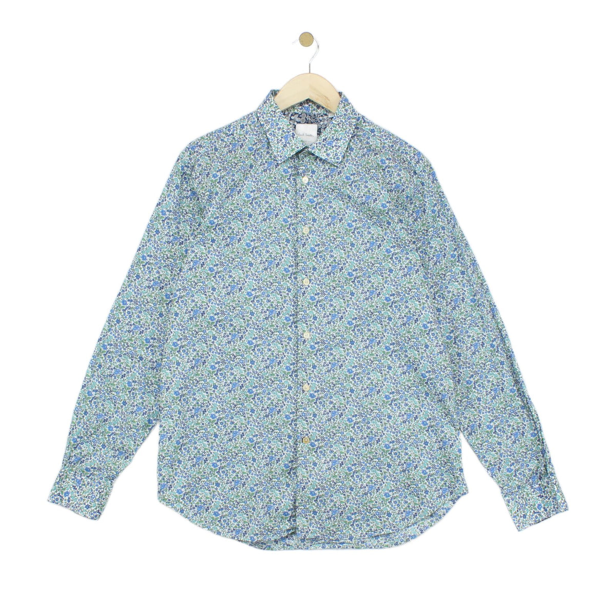 Mens Floral Shirt Made In Italy Cotton Long Sleeve
