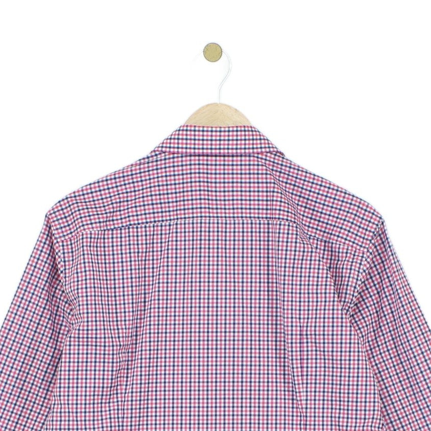 Mens Check Shirt Slim Fit Long Sleeve