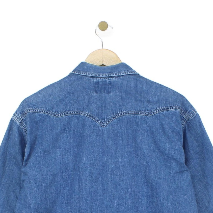 Mens Denim Shirt Long Sleeve Western