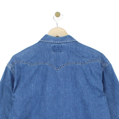 Mens Denim Shirt Long Sleeve Western