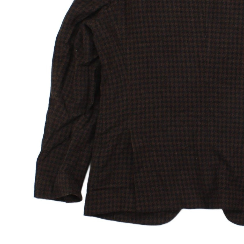 Mens Blazer Houndstooth Tailored Wool Silk