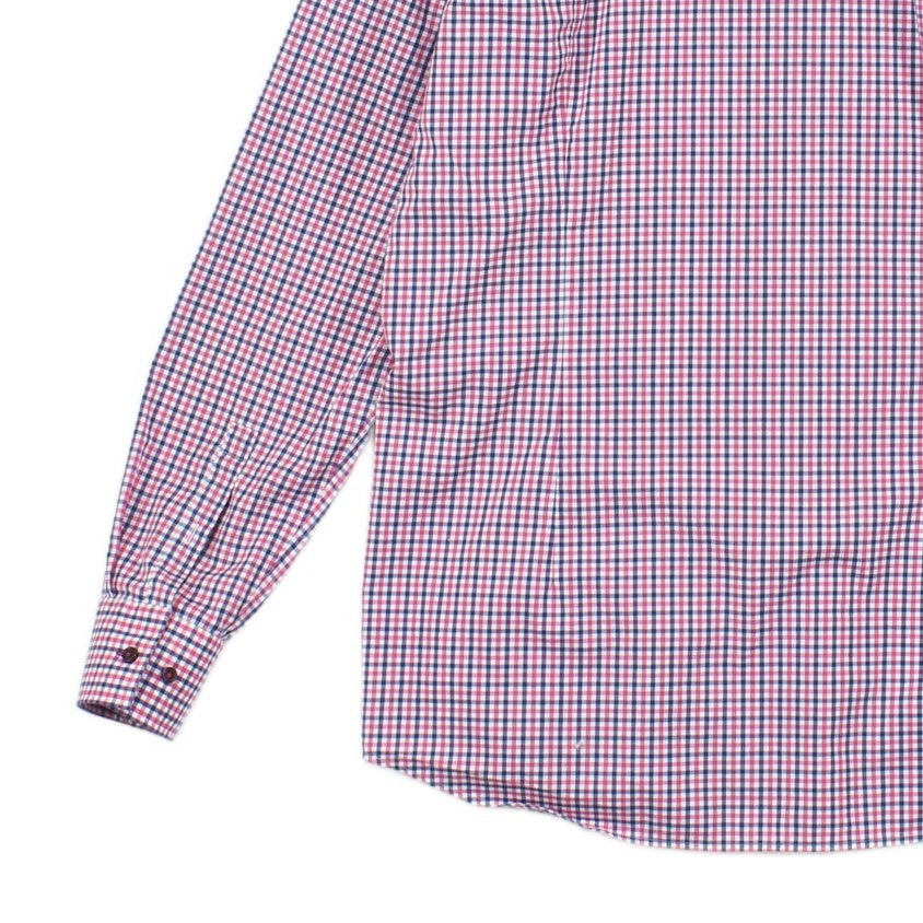 Mens Check Shirt Slim Fit Long Sleeve