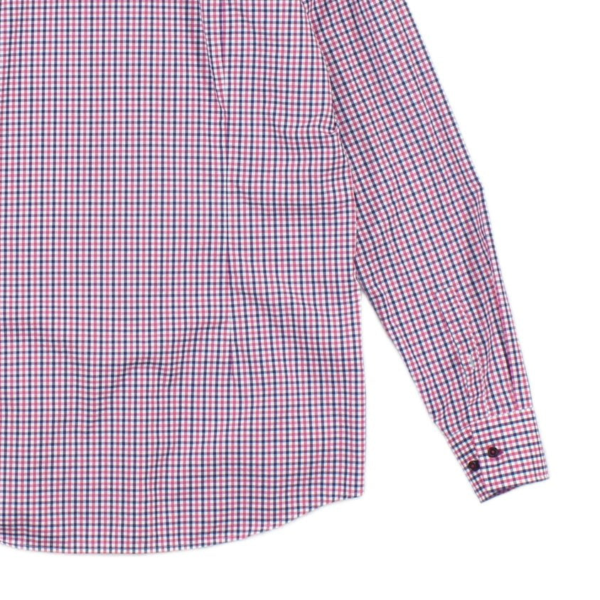 Mens Check Shirt Slim Fit Long Sleeve