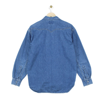 Mens Denim Shirt Long Sleeve Western