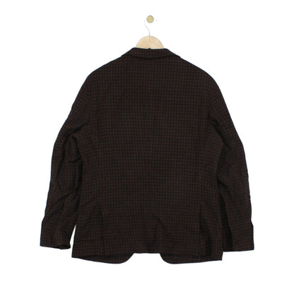 Mens Blazer Houndstooth Tailored Wool Silk