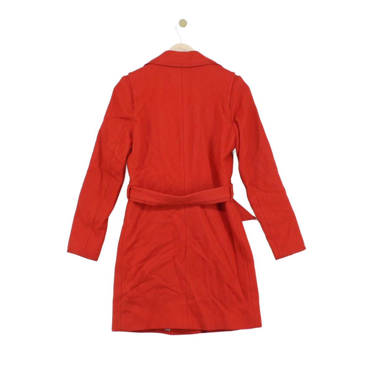 Womens Overcoat Belted Wool Blend