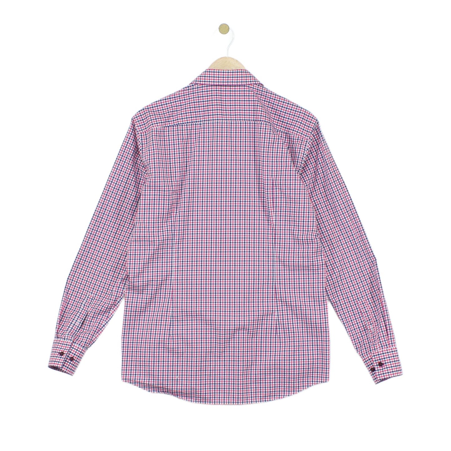 Mens Check Shirt Slim Fit Long Sleeve