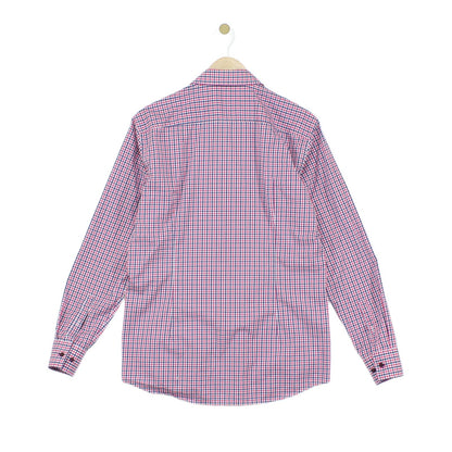 Mens Check Shirt Slim Fit Long Sleeve