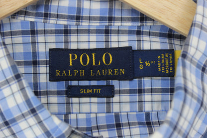 Mens Check Shirt Stretch Slim Fit Button Up
