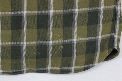 Mens Plaid Shirt Button Up Long Sleeve Cotton