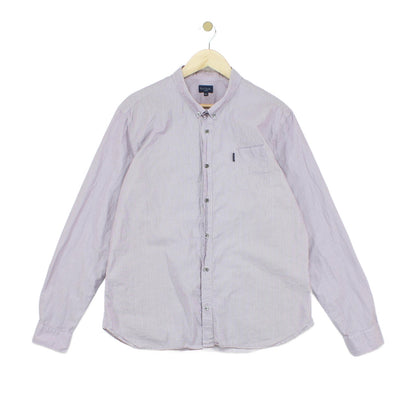 Mens Striped Shirt Button Down Long Sleeve