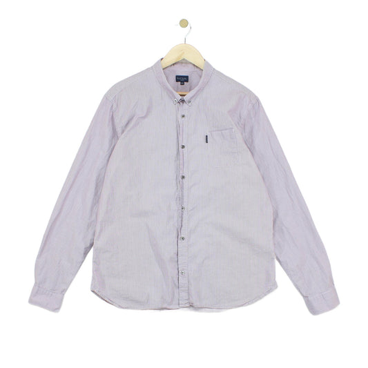 Mens Striped Shirt Button Down Long Sleeve